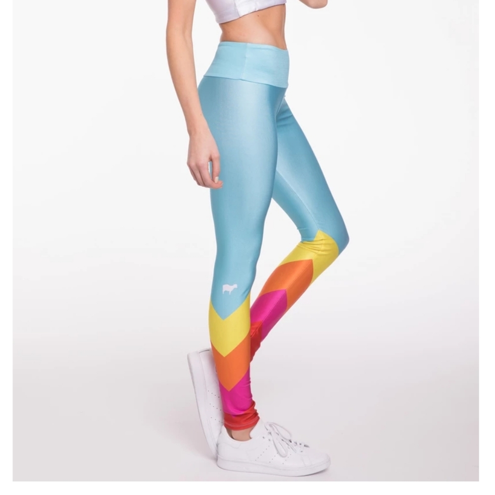 Goldsheep Turquoise Retro Sport Leggings